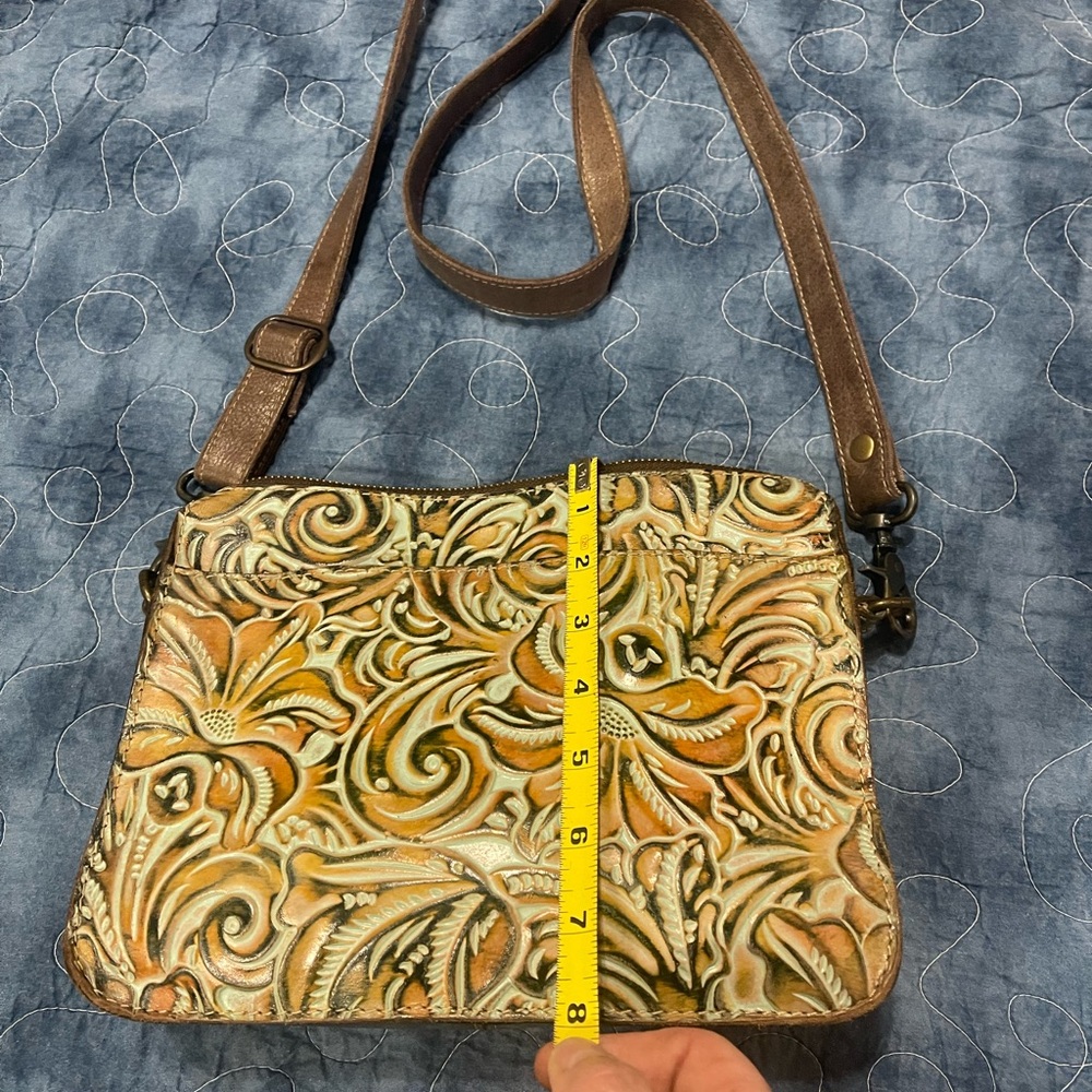 Patricia Nash Floral Embossed Leather Crossbody Bag